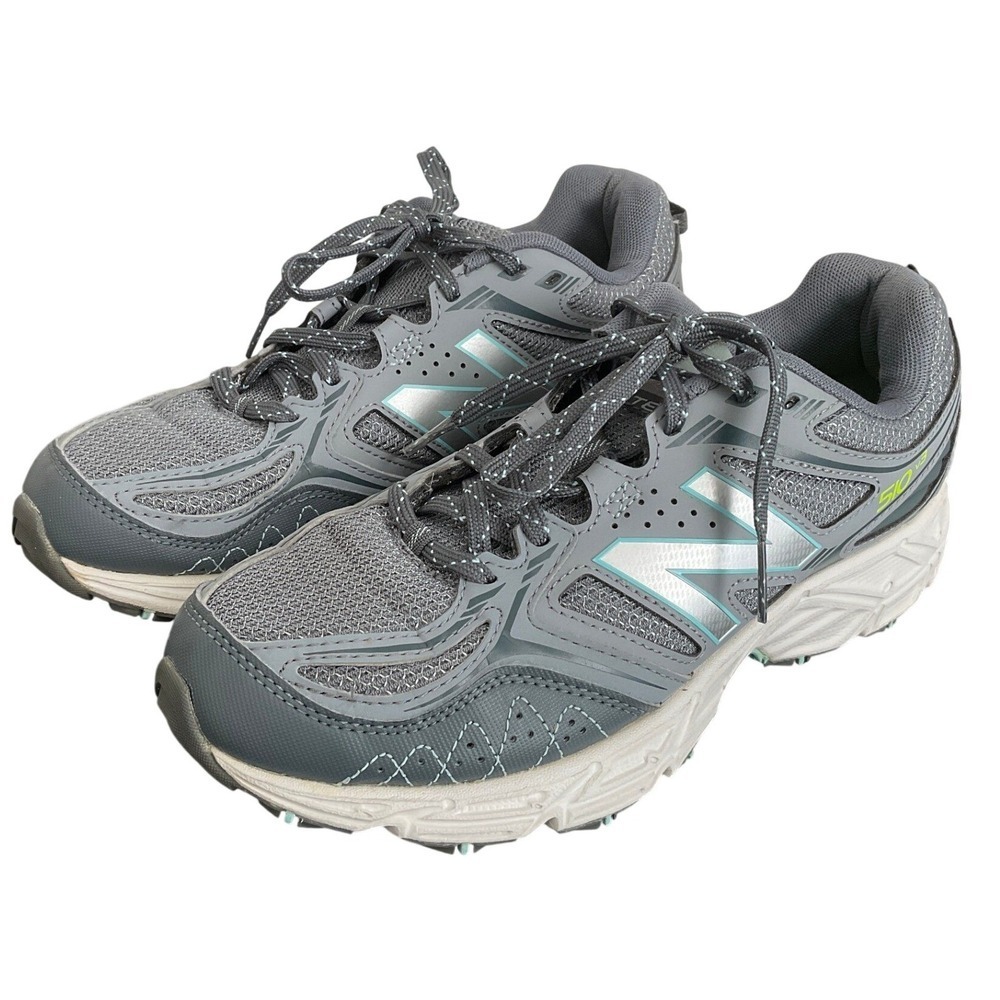 New Balance 510v3 Trail Running Shoes Womens 8.5 Grey Light Blue WT510LG3